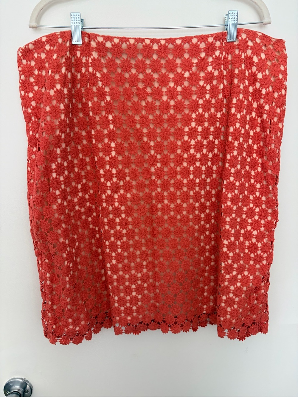 Talbots Coral Floral Lace Skirt Women’s Plus Size Crochet Daisy Pencil Skirt
